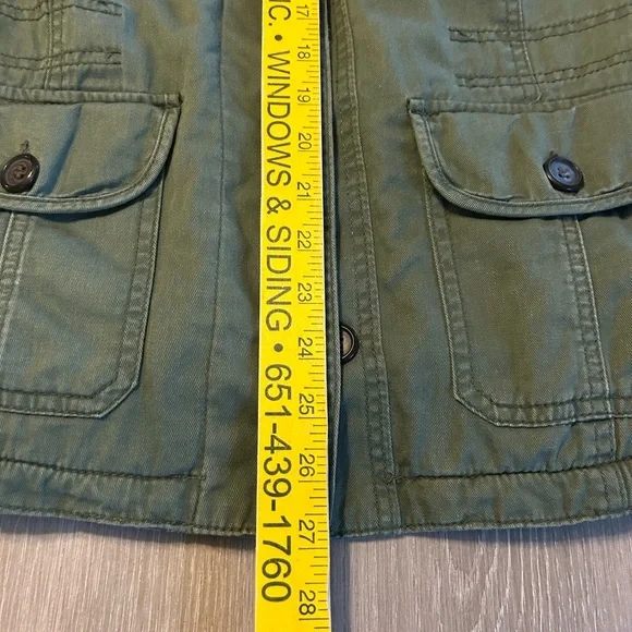 Kirra Field Jacket Womens Med Army Green Sherpa Fleece Lined Canvas Utility Moto - Picture 13 of 13